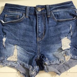 dark wash jean shorts